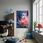 Quadro Buda Flor De Lotus - 70x50 cm