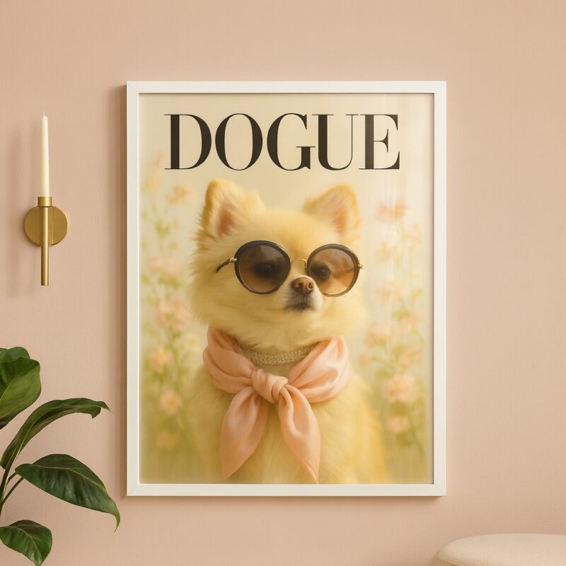 Quadro Cachorrinha Lulu Da Pomerânea Fashion