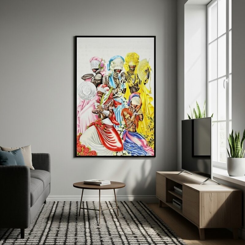 Quadro Candomblé Orixás Mulheres Reunidas - 70x50 cm
