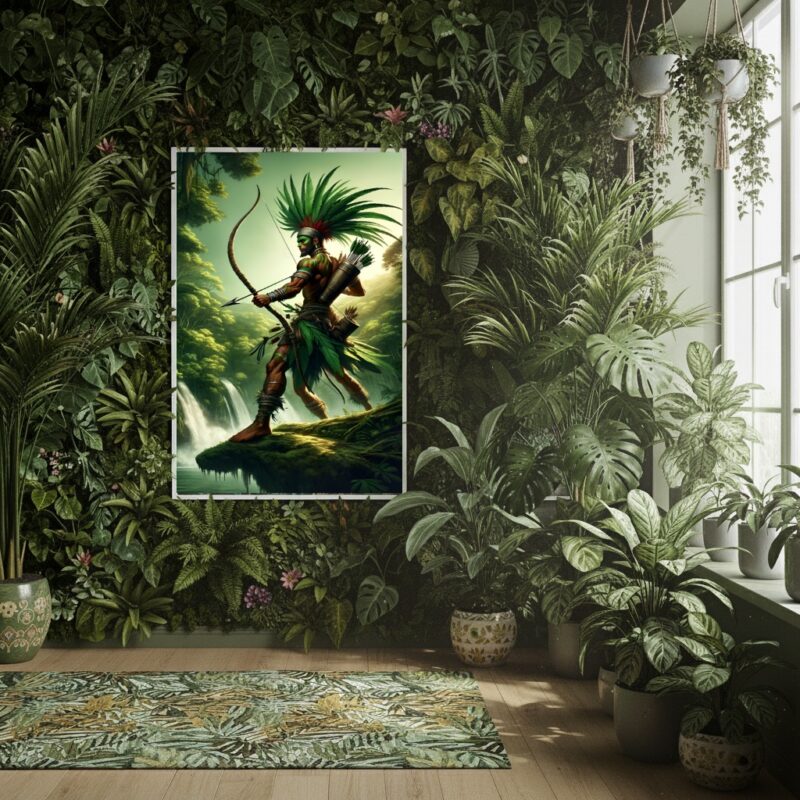 Quadro Candomblé Oxossi Guerreiro - 70x50 cm