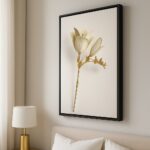 Quadro Canvas Flor Dourada – Elegância