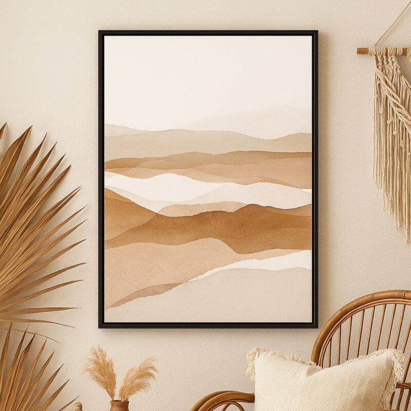 Quadro Canvas Grande Estilo Boho - Paisegem Minimalista