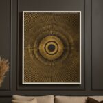 Quadro Canvas Sofisticado Abstrato Mandala Marrom Com Dourado
