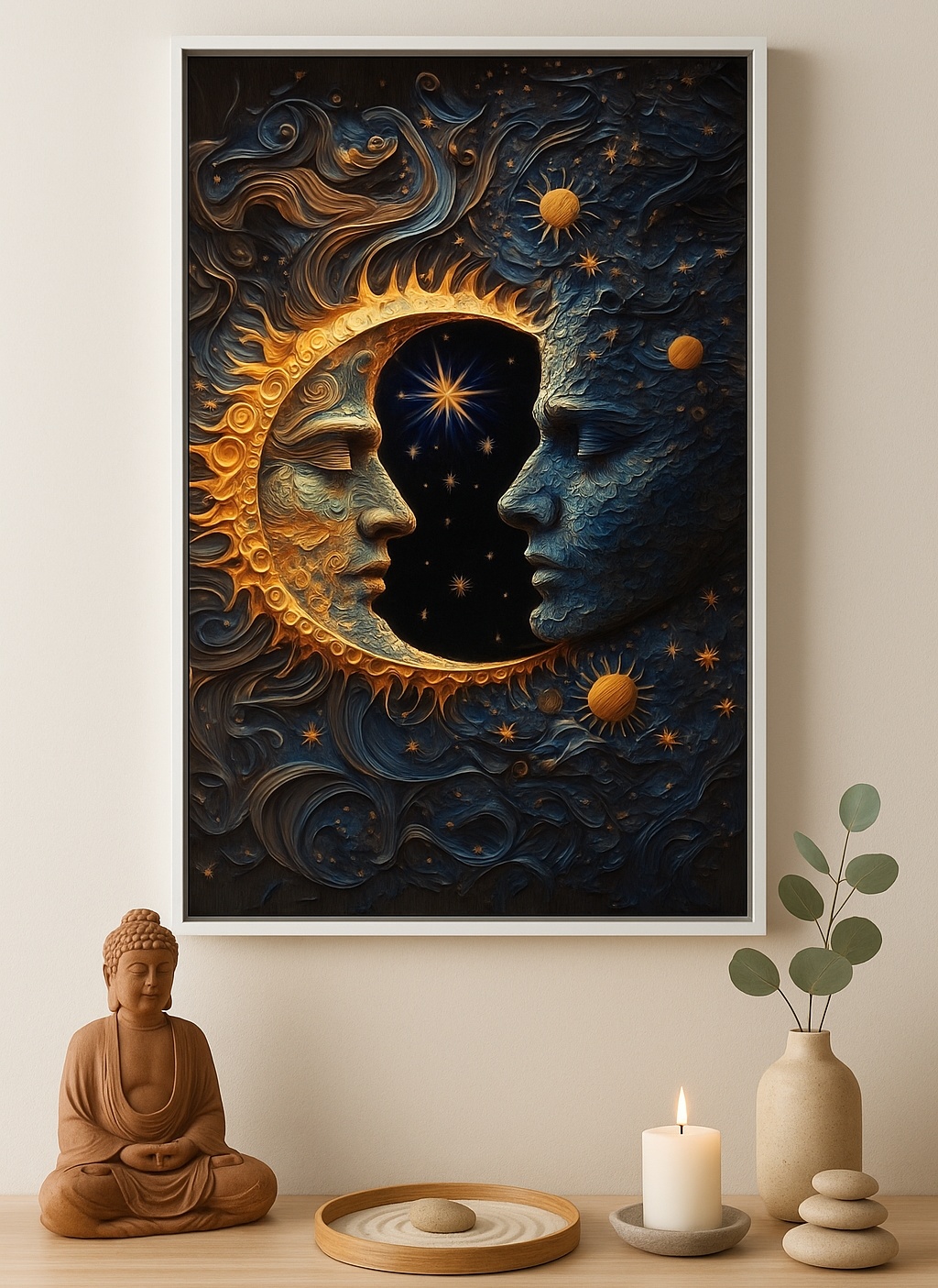 Quadro Canvas Sol e Lua Em Harmonia - Eclipse - Imagem 4