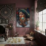 Quadro Cigana Com Bola de Cristal - 70x50 cm