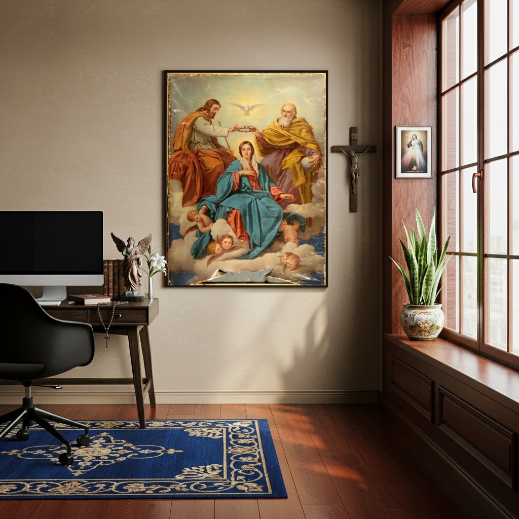 Quadro Decorativo A Coroação da Virgem Maria - 70x50cm