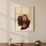 Quadro Decorativo Abraço de Jesus - 70x50 cm