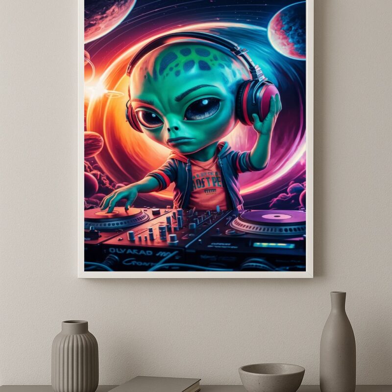 Quadro Decorativo Alien DJ