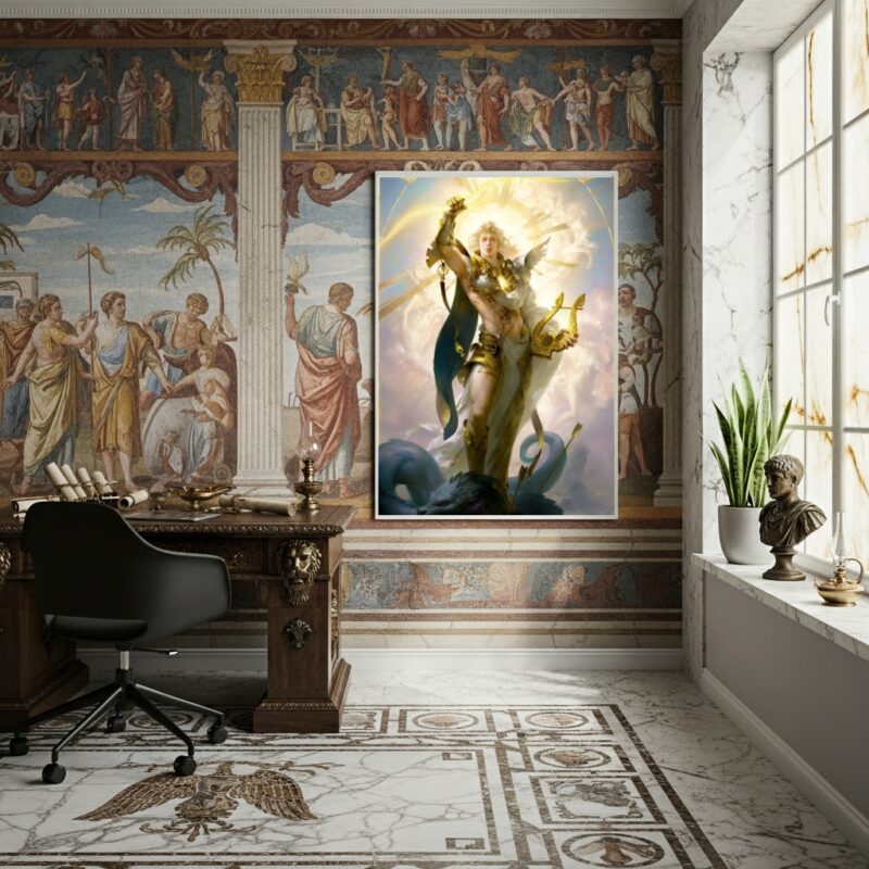 Quadro Decorativo Apolo Deus da Mitologia Grega - 70x50cm