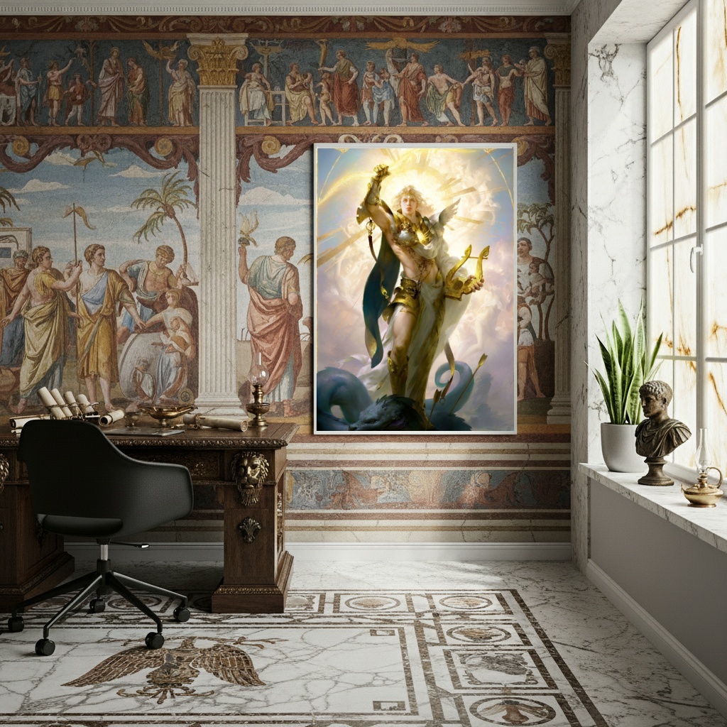 Quadro Decorativo Apolo Deus da Mitologia Grega - 70x50cm