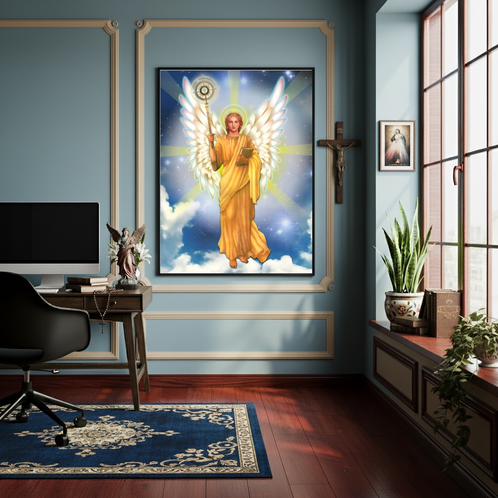 Quadro Decorativo Arcanjo Jofiel - Beleza de Deus - 70x50cm