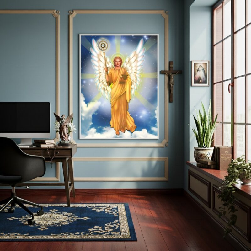 Quadro Decorativo Arcanjo Jofiel - Beleza de Deus - 70x50cm