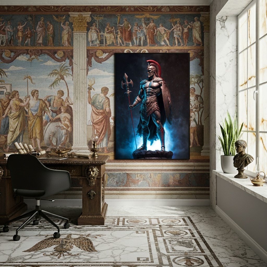 Quadro Decorativo Ares Deus Grego da Guerra - 70x50cm