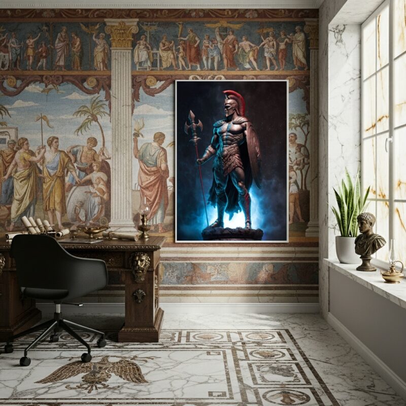 Quadro Decorativo Ares Deus Grego da Guerra - 70x50cm