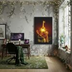 Quadro Decorativo Arquétipo Chave Mágica Dourada - 70x50cm