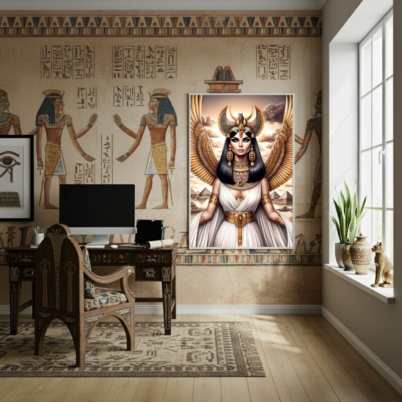 Quadro Decorativo Arquétipo Cleópatra Deusa Ísis - 70x50cm