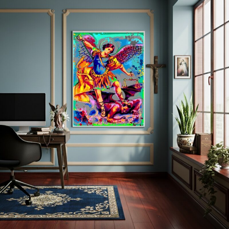 Quadro Decorativo Arte São Miguel Arcanjo Príncipe - 70x50cm