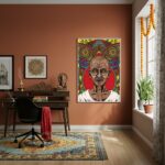 Quadro Decorativo Arte de Gandhi - 70x50cm