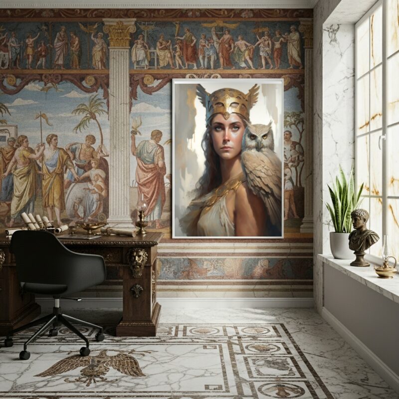 Quadro Decorativo Atena Filha de Zeus - 70x50cm