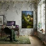 Quadro Decorativo Bruxinha na Floresta Encantada - 70x50cm