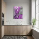 Quadro Decorativo Buda Roxo - 70x50 cm