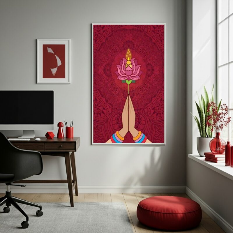 Quadro Decorativo Budismo Namastê - 70x50 cm