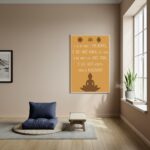 Quadro Decorativo Budista com Frase Motivacional - 70x50cm