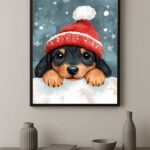 Quadro Decorativo Cachorrinho De Natal