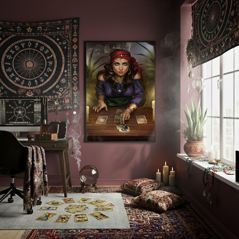 Quadro Decorativo Cartomancia Cigana - 70x50 cm