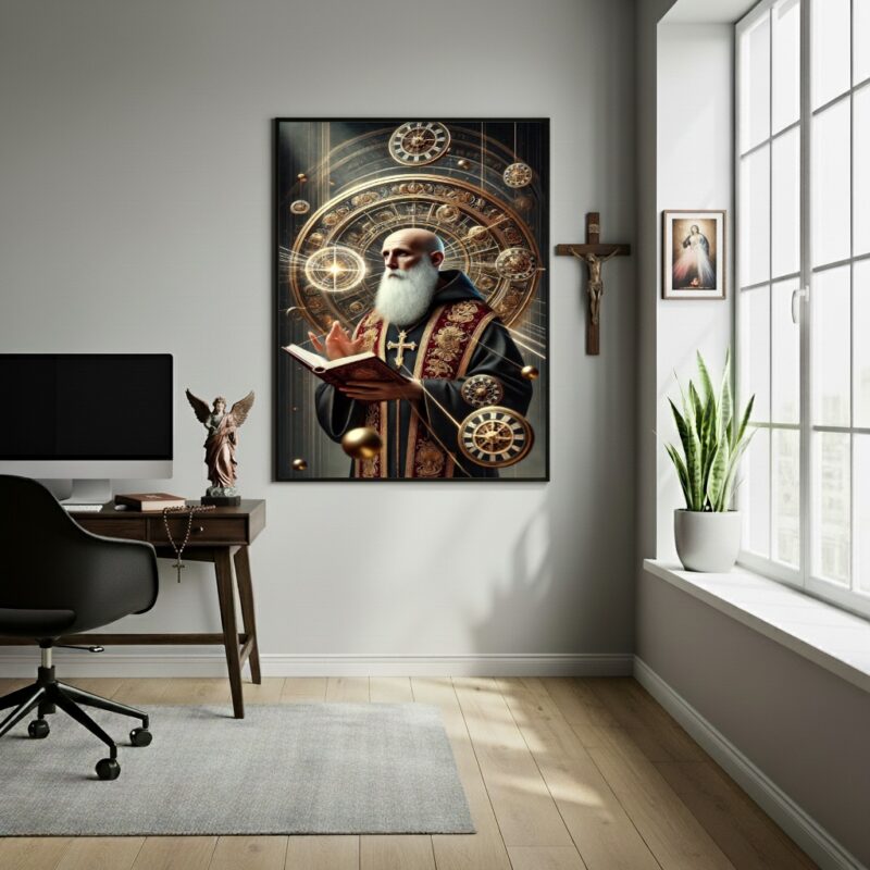 Quadro Decorativo Católico São Bento - 70x50 cm
