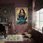 Quadro Decorativo Cigana Com Cartas Baralho - 70x50 cm