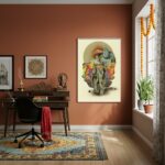 Quadro Decorativo Colagem Artística Índia Próspera - 70x50cm