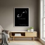 Quadro Decorativo Constelação Signo Escorpião - 70x50 cm