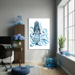 Quadro Decorativo Desenho Iemanjá Fitas - 70x50 cm