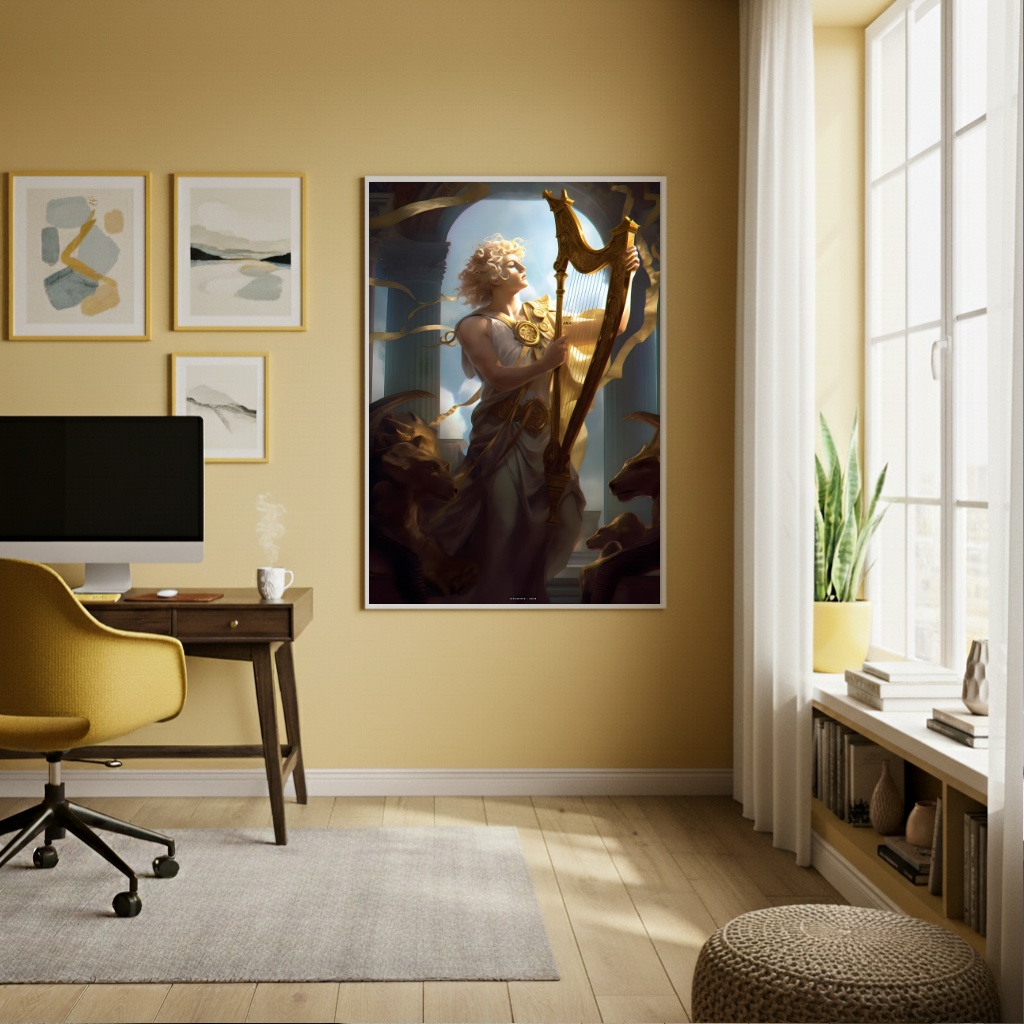 Quadro Decorativo Deus Da Música Apolo - 70x50 cm
