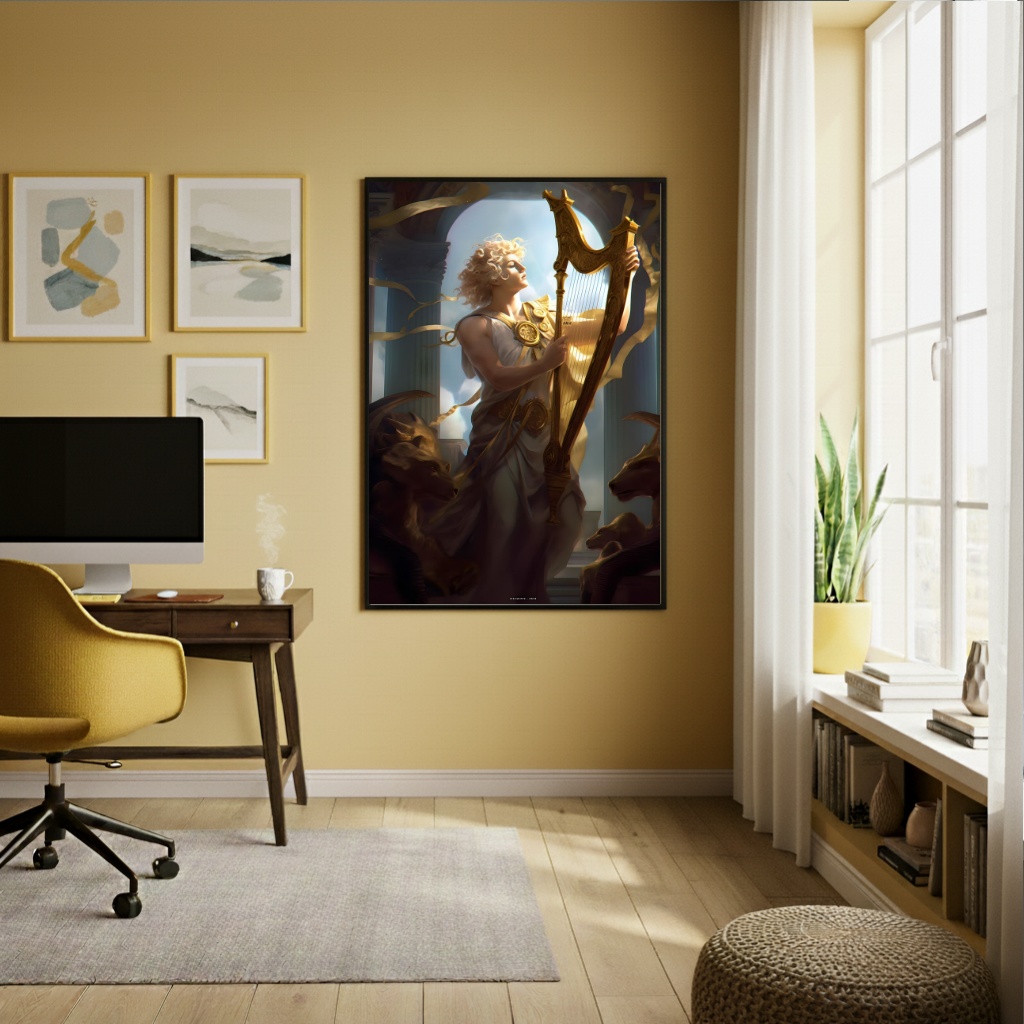 Quadro Decorativo Deus Da Música Apolo - 70x50 cm