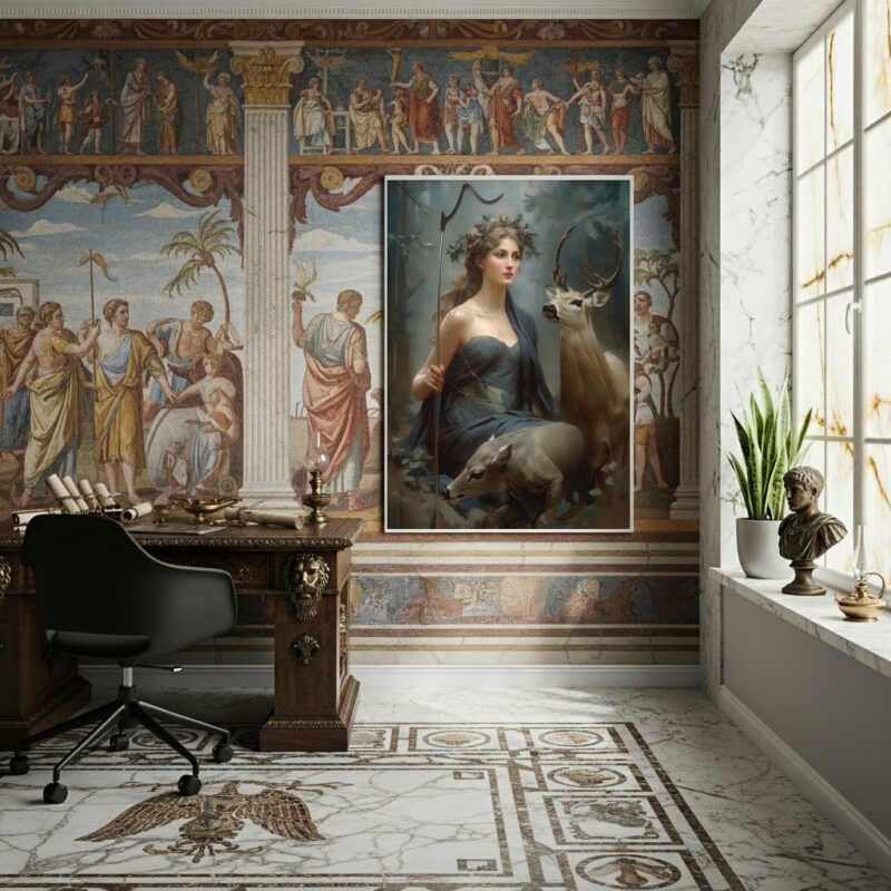 Quadro Decorativo Deusa Grega das Florestas Artemis -70x50cm