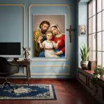Quadro Decorativo Devoção à Sagrada Família - 70x50cm