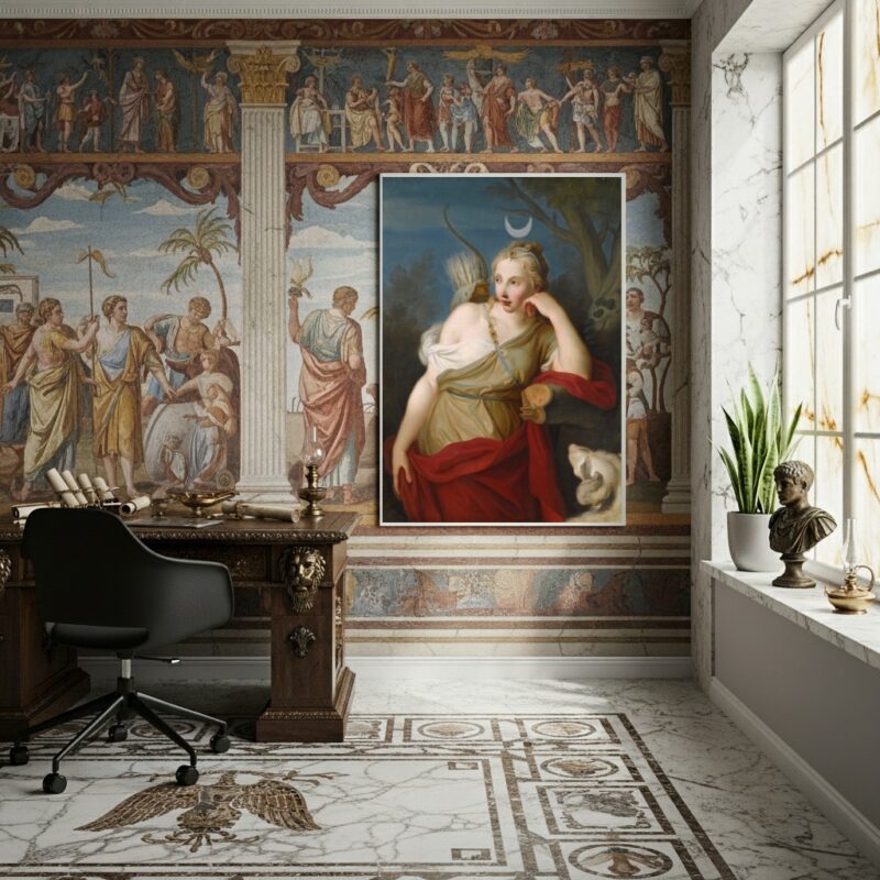 Quadro Decorativo Diana A Deusa Grega da Caça - 70x50cm