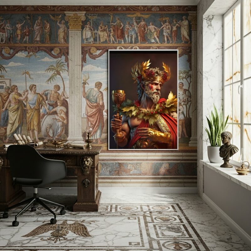 Quadro Decorativo Dionísio Um Deus Grego - 70x50cm