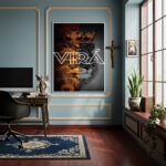 Quadro Decorativo Ele Virá em Breve - Leão de Judá - 70x50cm