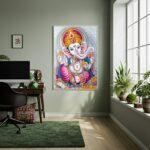 Quadro Decorativo Elefante Ganesha Baby - 70x50 cm