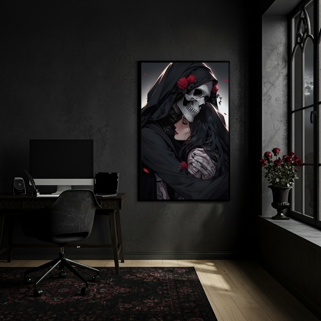 Quadro Decorativo Exu Caveira E Pombagira - 70x50 cm