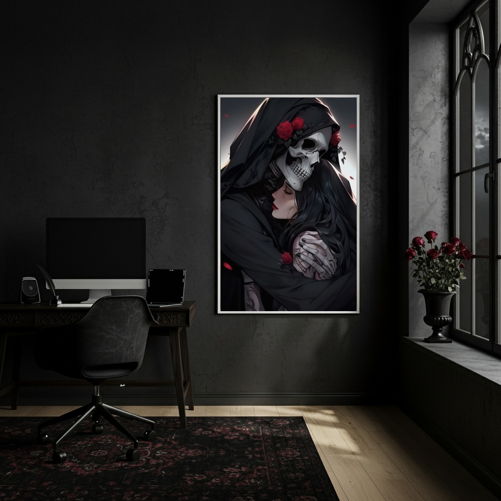 Quadro Decorativo Exu Caveira E Pombagira - 70x50 cm