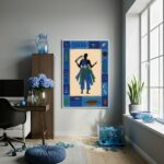 Quadro Decorativo Festa de Orixá Azul - 70x50 cm