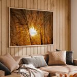 Quadro Decorativo Folhagem Relva Por Do Sol - 50x70 Cm