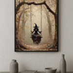 Quadro Decorativo Fotografia Bruxa No Balanço