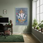 Quadro Decorativo Ganesha Fundo Cinza - 70x50 cm