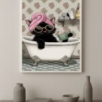 Quadro Decorativo Gatinha Fashion