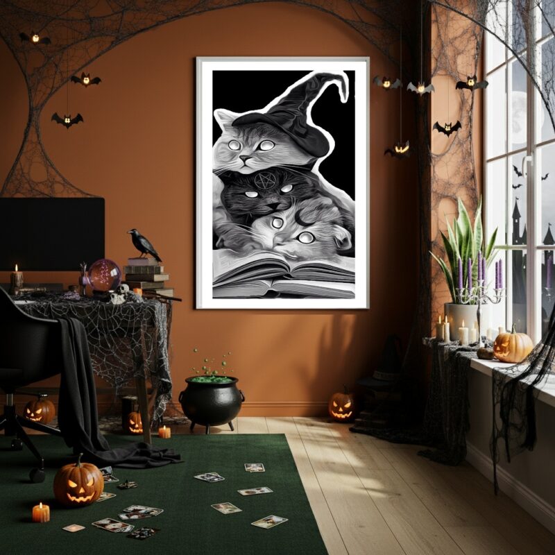 Quadro Decorativo Gatinhos ou Travessuras - 70x50cm
